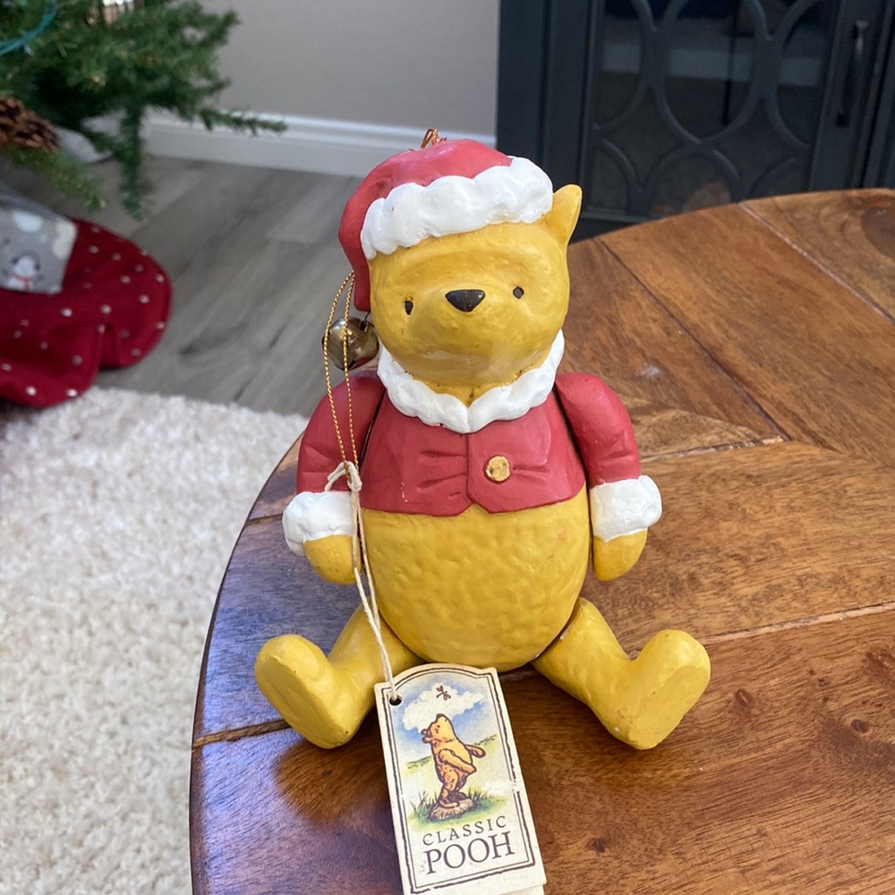 Vintage Pooh bear Christmas figure with tags